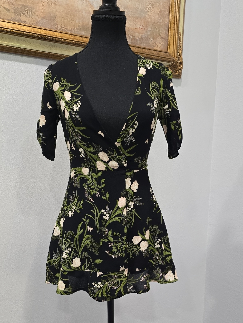 Reformation Monica Wrap Dress Anastasia Floral 100% Viscose XS